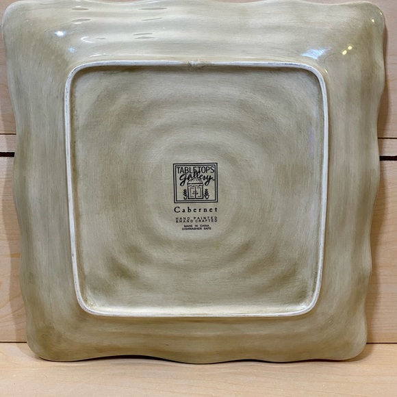 Vintage Tabletops Gallery Cabernet Plate 11" Dinner Square Grapes - Set of 3 - Picture 5 of 10